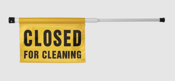 Door Caution Sign Spring Loaded