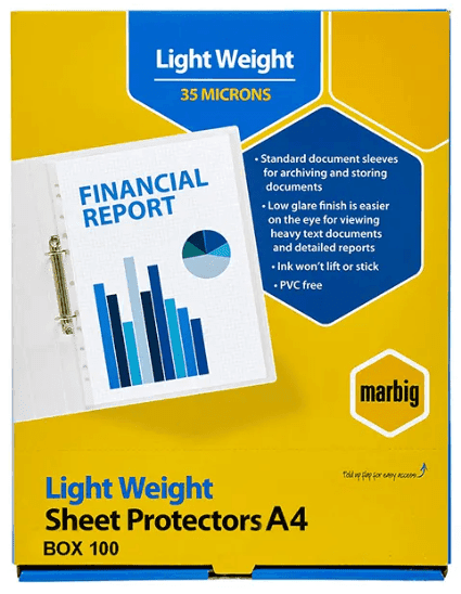 A4 Sheet Protectors Pk 100