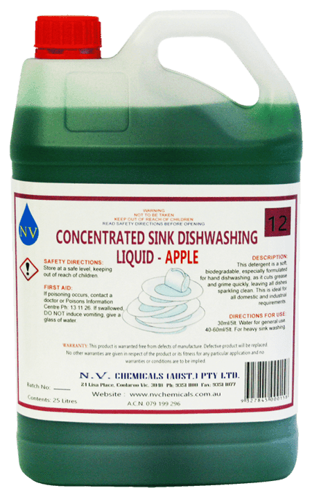 Concentrated sink dishwashing liquid